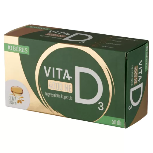 Béres Vita-D₃ 4000 NE étrend-kiegészítő lágyzselatin kapszula 60 x 0,139 g