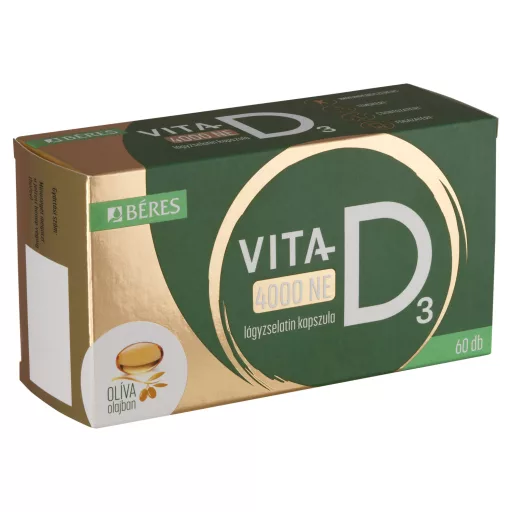 Béres Vita-D₃ 4000 NE étrend-kiegészítő lágyzselatin kapszula 60 x 0,139 g