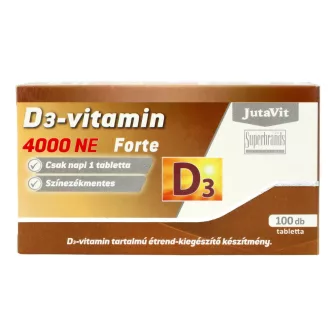 JutaVit tabletta 100db D3 vitamin 4000NE 100ug Forte