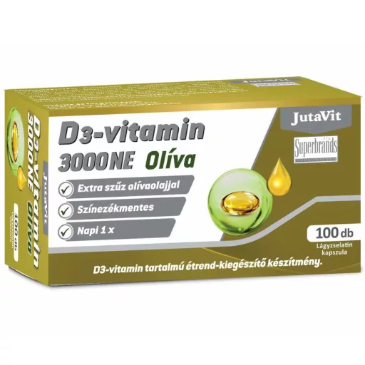 JutaVit lágykapszula 100db D3-vitamin 3000NE Olíva