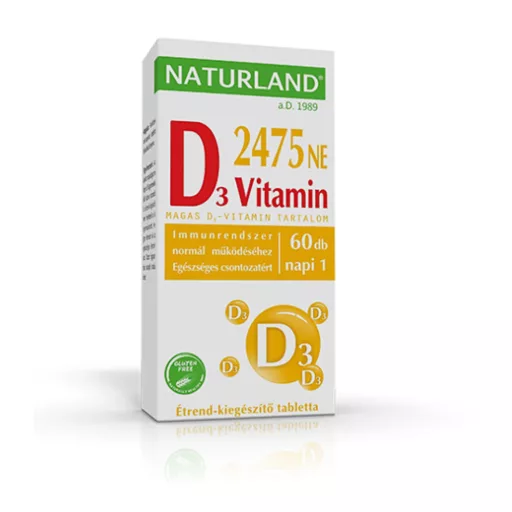 Naturland tabletta 60db D3-vitamin 2475NE
