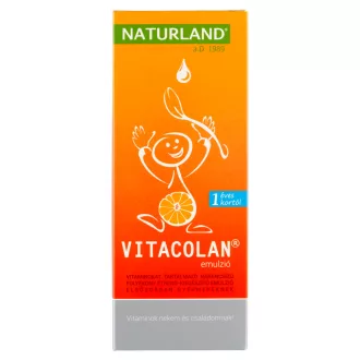   Naturland Vitacolan vitaminokat tartalmazó narancsízű folyékony étrend-kiegészítő emulzió 250 ml