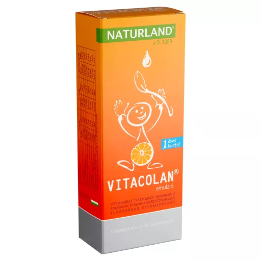 Naturland Vitacolan vitaminokat tartalmazó narancsízű folyékony étrend-kiegészítő emulzió 250 ml