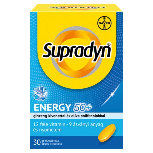 Supradyn Energia 50+ multivitamin & ásványi anyag étrend-kiegészítő filmtabletta 30 x 1,2 g (36 g)