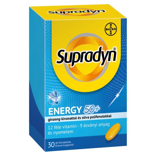 Supradyn Energia 50+ multivitamin & ásványi anyag étrend-kiegészítő filmtabletta 30 x 1,2 g (36 g)