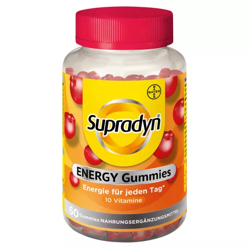 Supradyn Energy étrend-kiegészítő gumivitamin 10 vitaminnal, cseresznye ízben 60 x 1,8 g (108 g)