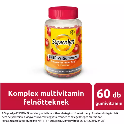 Supradyn Energy étrend-kiegészítő gumivitamin 10 vitaminnal, cseresznye ízben 60 x 1,8 g (108 g)
