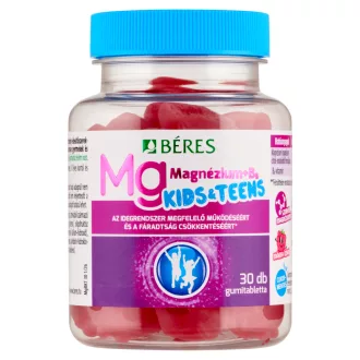   Béres Kids & Teens Magnézium + B₆ étrend-kiegészítő gumitabletta gyermekek és serdülők számára 30 db
