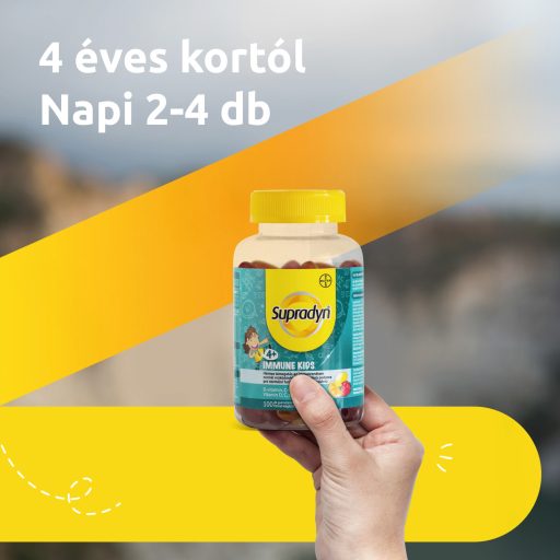 Supradyn Immune Kids C-, D-vitamin és cink étrend-kiegészítő gumivitamin 100 x 1,65 g (165 g)
