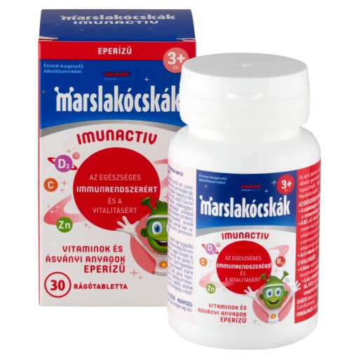 Marslakócskák Imunactiv eperízű étrend-kiegészítő rágótabletta édesítőszerekkel 30 db