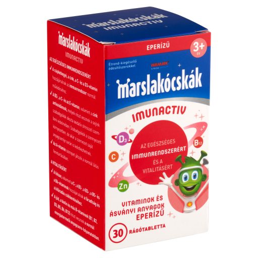 Marslakócskák Imunactiv eperízű étrend-kiegészítő rágótabletta édesítőszerekkel 30 db