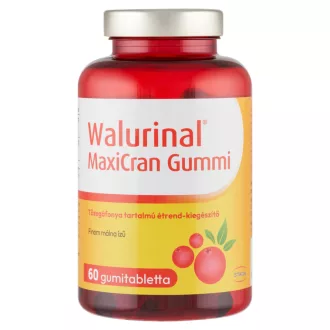   Walurinal MaxiCran Gummi tőzegáfonya tartalmú finom málna ízű étrend-kiegészítő gumitabletta 60 db