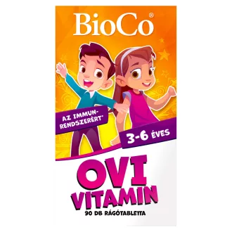  BioCo Ovi vitamin cseresznye ízű étrend-kiegészítő rágótabletta 3-6 éveseknek 90 x 0,85 g (76,5 g)
