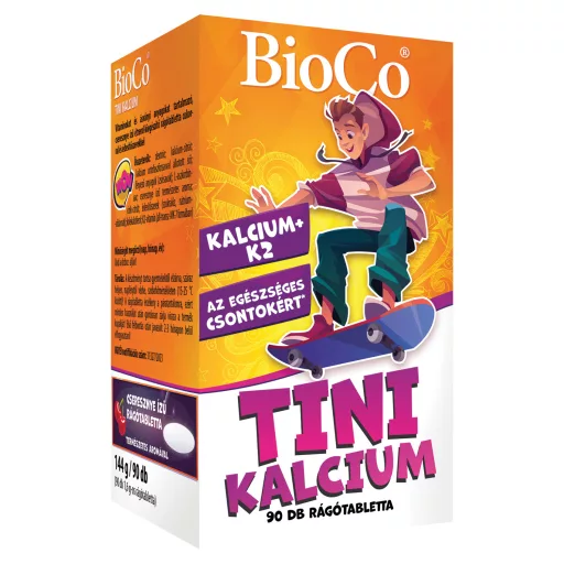 BioCo Tini Kalcium cseresznye ízű étrend-kiegészítő rágótabletta 90 x 1,6 g (144 g)