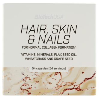  BioTechUSA Hair, Skin & Nails étrendkiegészítő kapszula vitaminokkal, ásványi anyagokkal 54 db 39 g