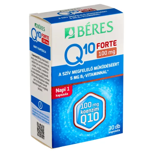 Bérés Q10 Forte 100 mg kapszula koenzim Q10-et és B₁-vitamint tartalmazó étrend-kiegészítő 30 db