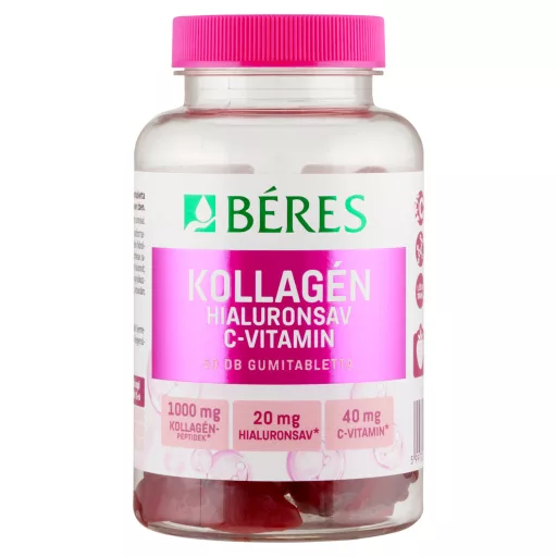 Béres gumitabletta 50db kollagén, hialuronsav, C-vitamin cukormentes