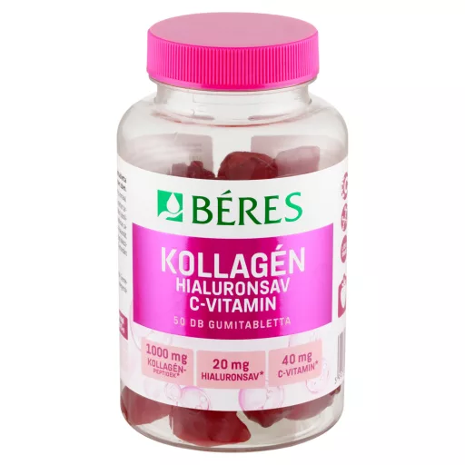 Béres gumitabletta 50db kollagén, hialuronsav, C-vitamin cukormentes