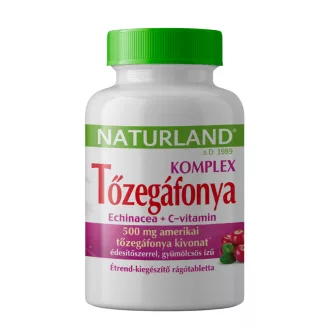   Naturland rágótabletta 60db Tőzegáfonya-echinacea eper ízű