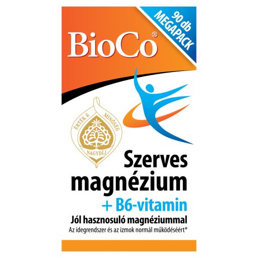 BioCo szerves magnézium + B6-vitamin étrend-kiegészítő tabletta 90 x 1,125 g (101,25 g)