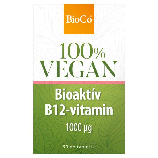 BioCo 100% Vegan Bioaktív B12-vitamin 1000 μg tabletta 90 x 0,3 g (27 g)