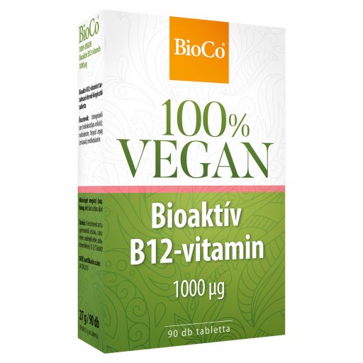 BioCo 100% Vegan Bioaktív B12-vitamin 1000 μg tabletta 90 x 0,3 g (27 g)