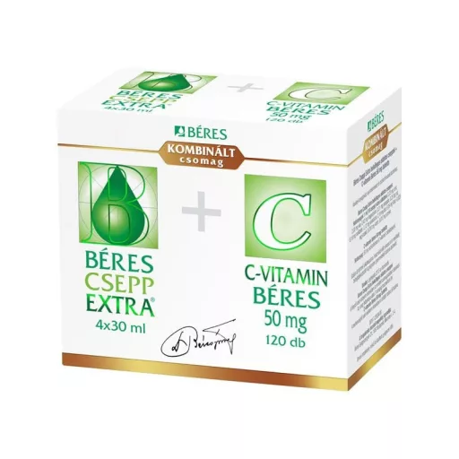 Béres Csepp Extra belsőleges oldatos cseppek + Béres C-vitamin 50 mg tabletta kombinált csomag