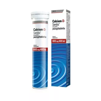 Calcium-D-Sandoz pezsgőtabletta 20db 600mg/400NE