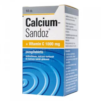 Calcium-Sandoz pezsőtabletta 10db + Vitamin C 1000mg