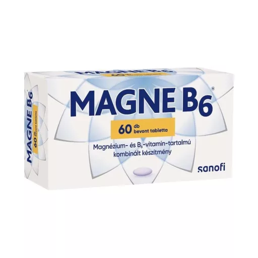 Magne B6 magnézium- és B6-vitamin-tartalmú kombinált készítmény bevont tabletta 60 db