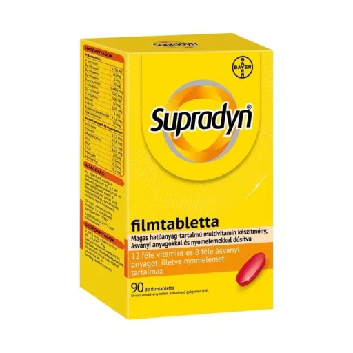 Supradyn magas hatóanyag-tartalmú multivitamin készítmény filmtabletta 90 db