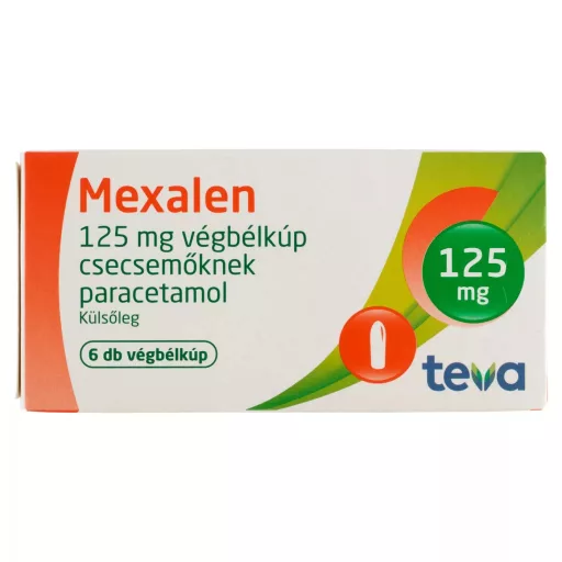 Mexalen 125 mg paracetamol végbélkúp csecsemőknek 6 db