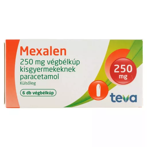 Mexalen 250 mg paracetamol végbélkúp kisgyermekeknek 6 db