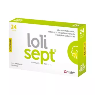 Lolisept szopogató tabletta 24db 3mg citrom ízű