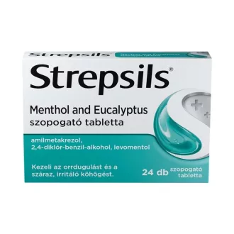 Strepsils szopogató tabletta 24db Menthol és Eukaliptusz