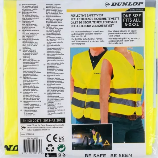 Dunlop láthatósági mellény sárga 120gr/m2 S/XXXL