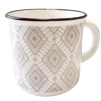 Retro porcelán bögre 370 ml – rombuszmintás 