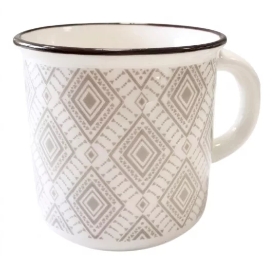 Retro porcelán bögre 370 ml – rombuszmintás 