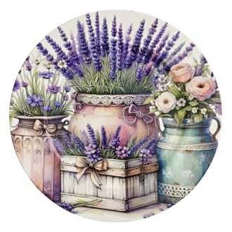 Műanyag tálca levendula 33cm 