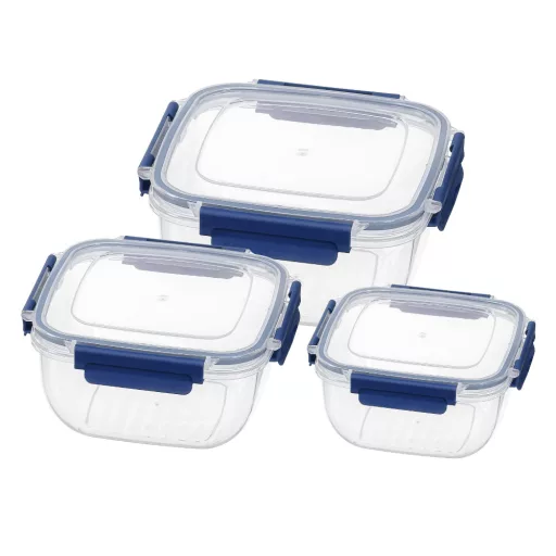 Prime ételtároló doboz szett 3 részes 500+900+1500ml - Kék