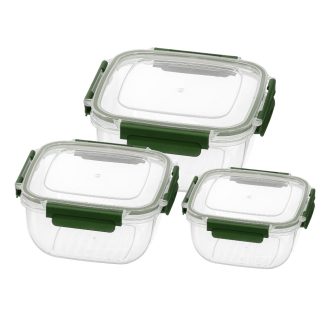   Prime ételtároló doboz szett 3 részes 500+900+1500ml - Zöld