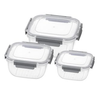   Prime ételtároló doboz szett 3 részes 500+900+1500ml - Szürke