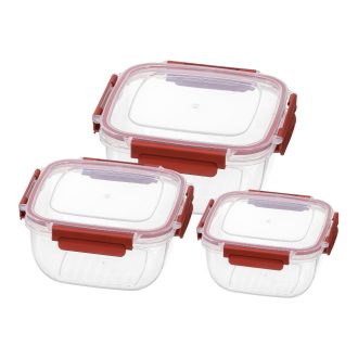   Prime ételtároló doboz szett 3 részes 500+900+1500ml - Bordó