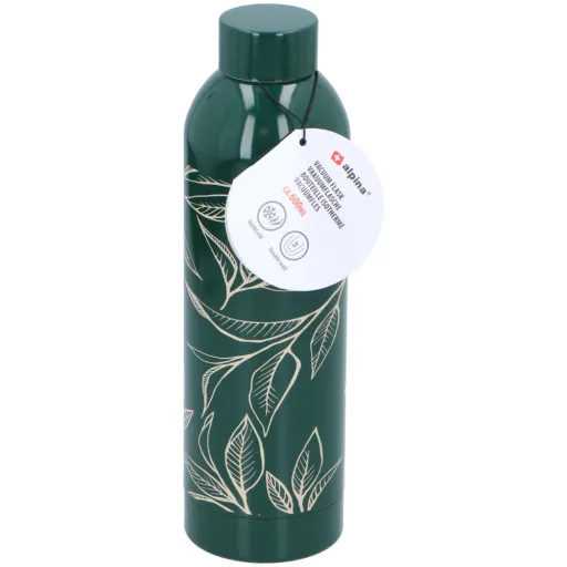 Alpina kulacs fényes 600ml növényi mintával - zöld