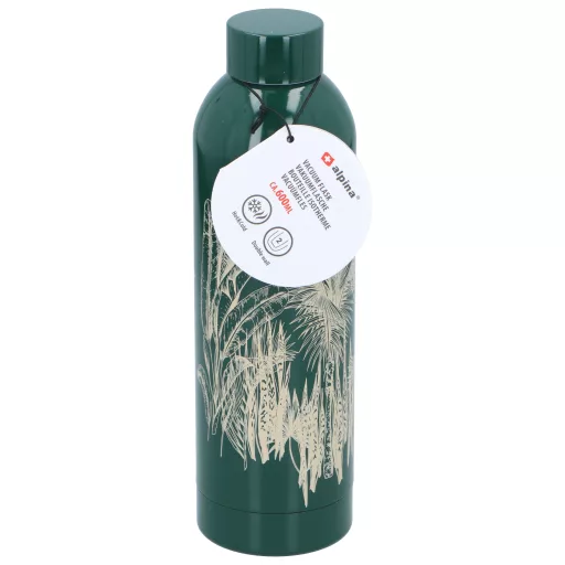 Alpina kulacs fényes 600ml növényi mintával - zöld