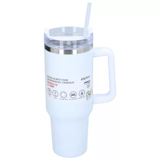 Alpina termosz pohár 1,2L szívószállal - fehér