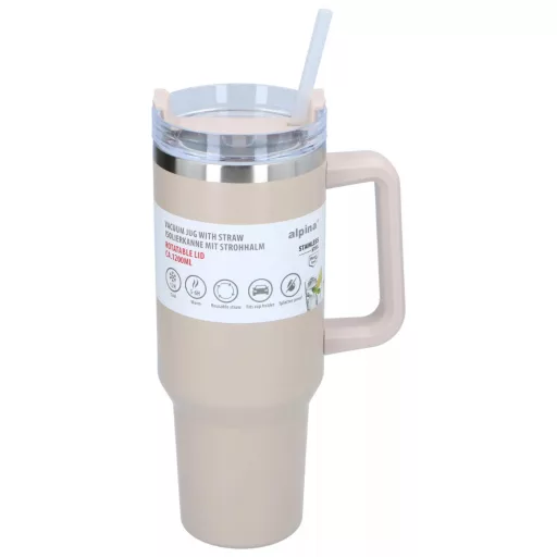 Alpina termosz pohár 1,2L szívószállal - bézs
