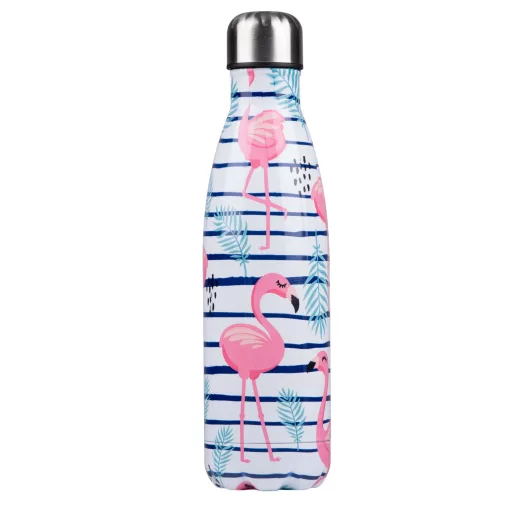 Alpina termosz acél 470ml duplafalú nyári, flamingó mintával