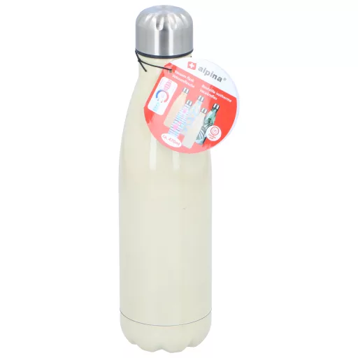 Alpina termosz acél 470ml duplafalú nyári, bézs citrom mintával
