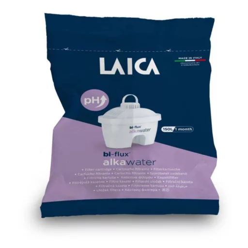 laica stream line fehér vízszűrő kancsó digitális kijelzővel + 1 db alkawater bi-flux szűrő